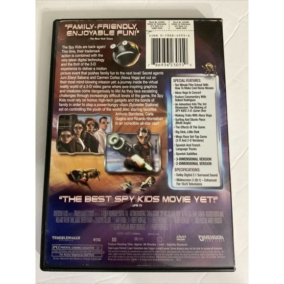 Spy Kids 3: Game Over  (3D/2D DVD) 2- Disc Collector’s Series -Good - Picture 2 of 7